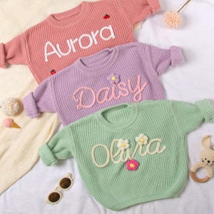 Custom Name Baby Sweaters, Personalized Hand Embroidered Name Baby Sweaters, Unique Baby Sweater, Baby Boy Name Sweate, Baby Shower Gift