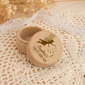 Zahnfee-Box, personalisiert, Holzzahnbox, gravierte Erinnerungsbox, Holzschmuckstück, Massivholztopf, verlorener Zahnhalter, neues Babygeschenk