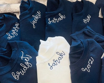 Bridal Party Sweatshirt, Bachelorette Weekend Sweatshirt, Bridesmaids Sweatshirt, Collar Monogram Sweatshirt, Matching Shirt