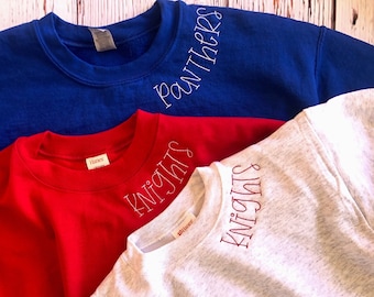 Personalized Embroidered Collar Sweatshirt, Mascot Gift