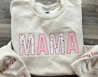 MAMA Sweatshirt, Baby Outfit Keepsake Shirt,  Personalized MAMA Sweatshirt, gift for Mama, Mothers Day Gift