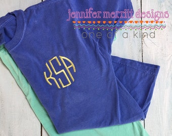 Girls Monogram Comfort Colors Shirt, Youth Oversized Tee, Birthday Gift