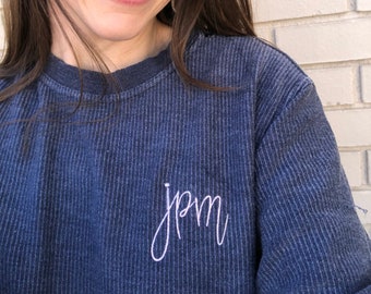 Krav hjerne pence Monogrammed Corded Sweatshirt Corded Sweatshirt Personalized - Etsy