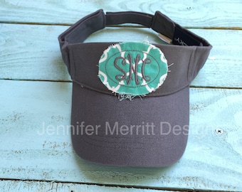 Visière brodée à monogramme, chapeau de soleil personnalisé