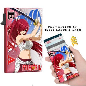 Fairy Tail Anime Schmal Geldbörse mit Bargeld Riemen, Erza Scarlett
