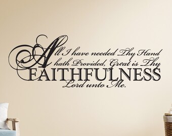 Great is Thy Faithfulness Wall Decal - Spiritual Upliftment, Luxurious Wall Sticker, Inspirational Home Decor