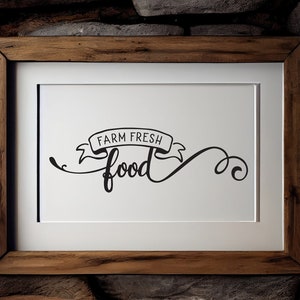Fresh Food Sign Sticker Farm Fresh Food Wall Decal: Rustic Kitchen Vinyl Sticker - Etsy