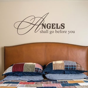 Angels Quote Wall Decal - Divine Protection - Nursery & Family Room Decor - Removable Wall Decal - Wall Sticker