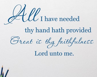 Faithfulness Wall Decal - Spiritual Home Decor - Bible Verse Removable Wall Sticker