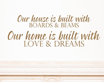 Home Built with Love & Dreams Removable Vinyl Wall Art Sticker Decal