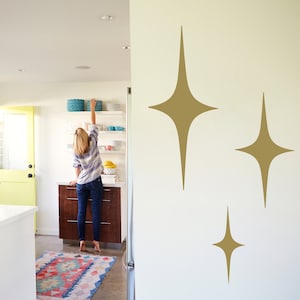 MCM Wall Decals - Atomic Era Sparkle Diamond Shape - Go Big - Removable Stickers