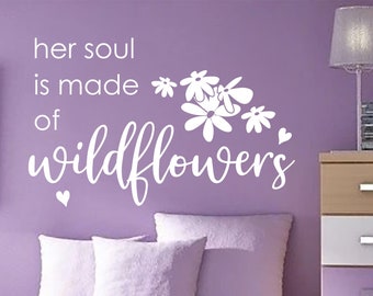 Wall Decal Wildflower Soul - Floral Nursery Wall Art & Girls Bedroom Decor