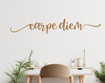 Seize the Day - "Carpe Diem" Script Wall Decal - Motivational Decor