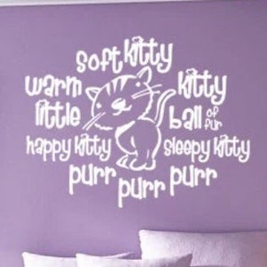 Soft Kitty Warm Kitty Big Bang Theory Vinyl Wall Decal image 1