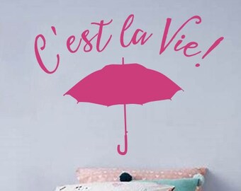 Paris - C'est la Vie! - Umbrella Wall Art Decal