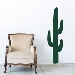 Cactus Silhouette Decal - Western Desert Themed Wall Art - Southwestern Style Vinyl Sticker