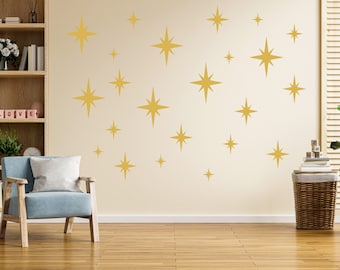 Atomic Age Sparkle Decal Set with Large 10 Inch Stars