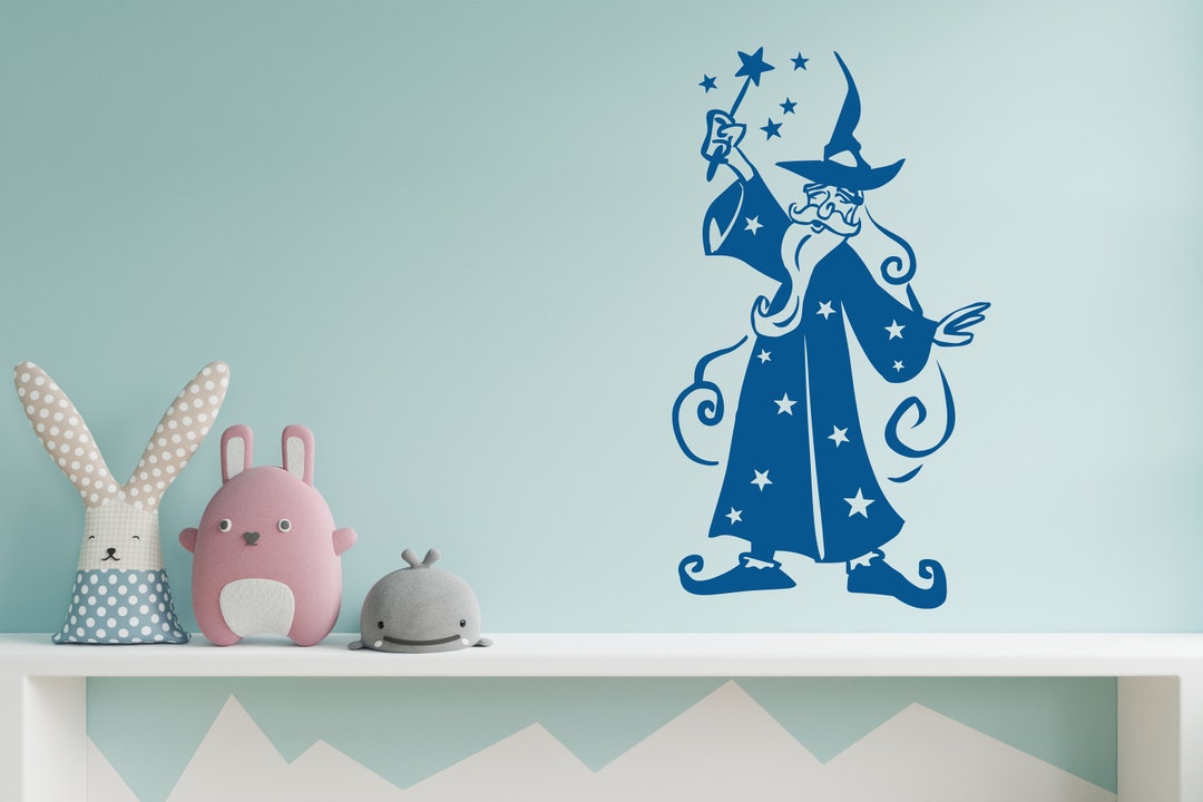 Wizard Wall Decal - Magician Decal - Removable Matte Vinyl Wall Sticker ...