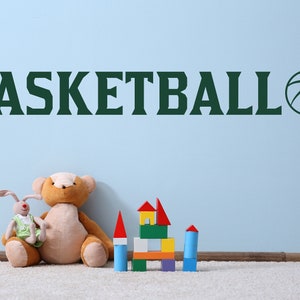 Basketball Removable Vinyl Wall Decal Sticker with Ball Graphic For Home and Boys and Girls Bedroom