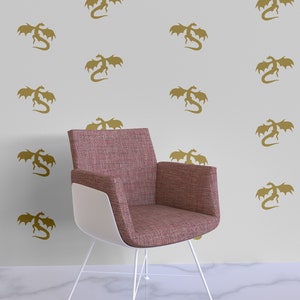Dragon Wall Decal Set - Removable & Customizable - Dragon Decor - Fantasy Wallpaper Alternative - Housewarming Gift