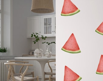 Juicy Splash - Versatile Watermelon Slice Wall & Furniture Decal Set - Removable, Repositionable, Reusable - Fabric or Vinyl