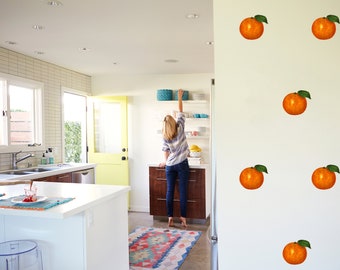 Citrus Twist - Vibrant Orange Wall Decal Set - Removable, Repositionable, Reusable