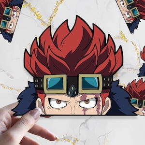 Crimson Pirate Anime Peeker Sticker: Waterproof Vinyl Decal