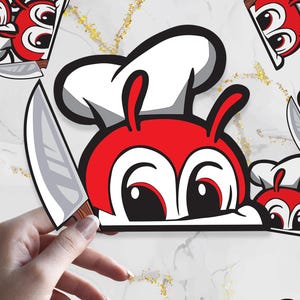 Crazy Jollibee Knife Sticker: Waterproof Vinyl Decal