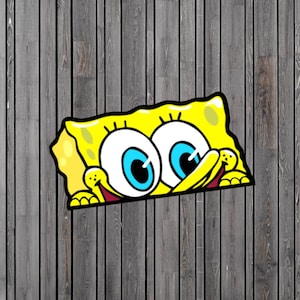 Happy Yellow Sponge | Waterproof Anime Stickers - Durable Vinyl Decals for Cars, Laptops, Water Bottles, Bumper, Die-Cut, Kiss-Cut