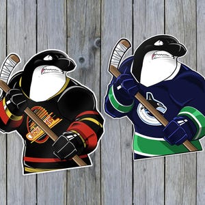 Vancouver Hockey | Waterproof Peeker Stickers - Durable Vinyl Decals for Cars, Laptops, Water Bottles, Bumper, Die-Cut, Kiss-Cut