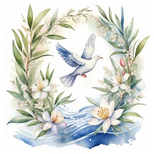 Zachte duiven roepen vrede op, 12 high-res aquarel jpg's, commerciële licentie clipart, POD, kaarten, uitnodigingen, decoraties, papier Arts&Craft