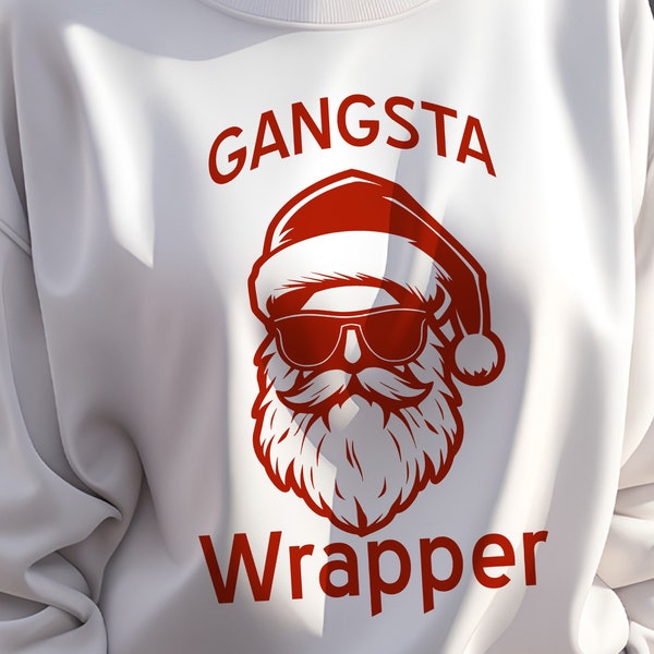 Digital Download Christmas Design for Cutting Machines, or Sublimation "Gangsta Wrapper" PNG, JPG, and SVG File