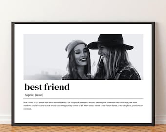Best Friend Birthday Custom Gift Personalised Birthday Present for Bestie Best Friend Photo Print Birthday Gift for Sister Definition Print