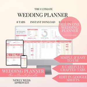 Wedding Budget Planner Google Sheets Budget Planner Wedding Expense Tracker Wedding Spreadsheet Wedding Planner Wedding Budget Template