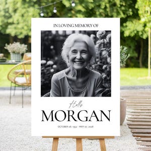 Funeral Memorial Sign Celebration of Life In Loving Memory Sign Funeral Welcome Sign Memorial Sign Editable Template Printable Sign