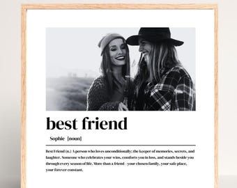 Best Friend Birthday Custom Gift Personalised Birthday Present for Bestie Best Friend Photo Print Birthday Gift for Sister Definition Print