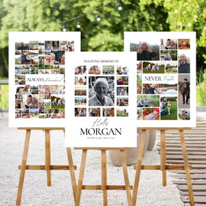 Funeral Photo Collage Sign Set Templates Funeral Welcome Sign Template Celebration of Life In Loving Memory Memorial Poster Size Funeral