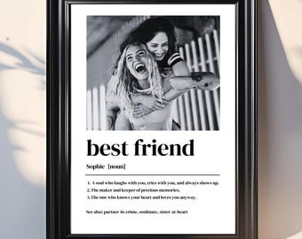 Best Friend Birthday Custom Gift Personalised Birthday Present for Bestie Best Friend Photo Print Birthday Gift for Sister Personlized Photo