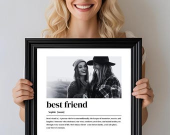 Best Friend Birthday Custom Gift Personalised Birthday Present for Bestie Best Friend Photo Print Birthday Gift for Sister Definition Print