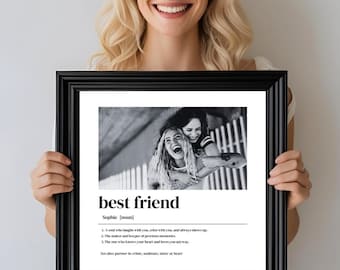 PERSONALISED BEST FRIEND Definition Print Wall Art Print Best Friend Gift Photo Definition Print Quote Print Custom Gift With Photo Friend