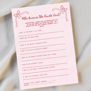 Wie gut kennen Sie die Braut Hand gezeichnet Brautparty-Spiel Wer kennt die Braut Best Braut Trivia Spiel Whimsical Scribble Doodle Braut