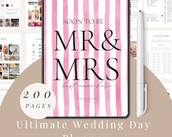 Planificador de bodas Ultimate de 200 páginas, plantilla Canva personalizable, descarga digital