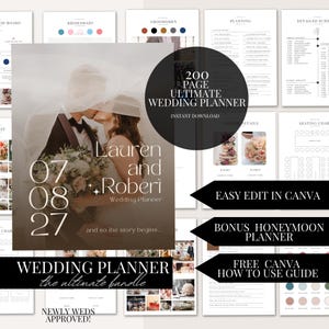 The Ultimate 200 Page Wedding Day Binder Template Wedding Day Coordination Wedding Day Information Wedding Itinerary Wedding Planner Canva