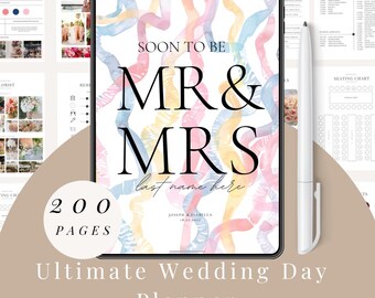 Planificador de bodas Ultimate de 200 páginas, plantilla Canva personalizable, descarga digital