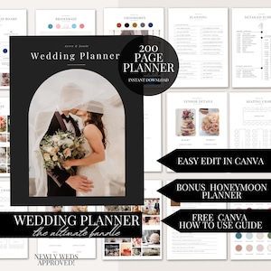 The Ultimate 200 Page Wedding Day Binder Template Wedding Day Coordination Wedding Day Information Wedding Itinerary Wedding Planner Canva