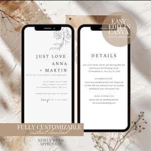 Nothing Fancy Just Love Invitation Elopement Reception Invite Minimalist Elopement Announcement Card Modern Reception Invite