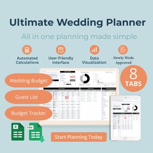 Wedding Planner Spreadsheet Wedding Budget Tracker Wedding Timeline Checklist Guest List Tracker Wedding Itinerary Seating Plan Wedding Gift