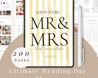 Planificador de bodas Ultimate de 200 páginas, plantilla Canva personalizable, descarga digital