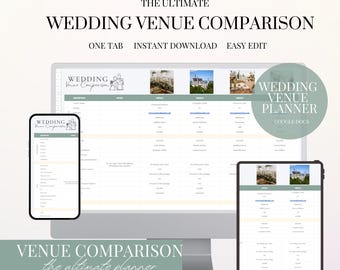 Wedding Venue Comparison Google Sheet Planner Digital Download
