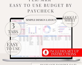 Budget By Paycheck Google Sheet PLR Commercial License Resale Template